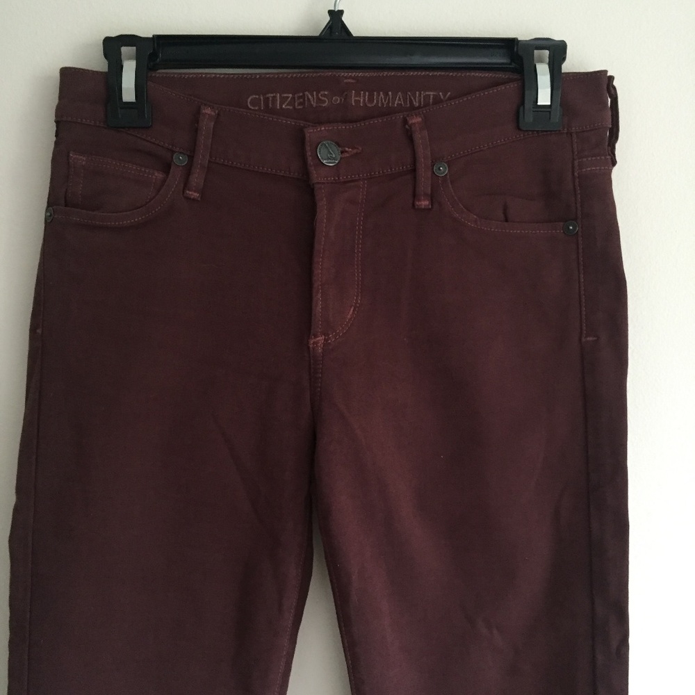 CITIZENS OF HUMANITY Maroon Ava Lowrise Jeans 27 - Picture 5 of 16
